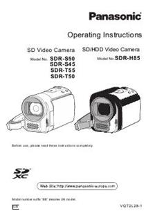 Panasonic SDR T 50 manual. Camera Instructions.